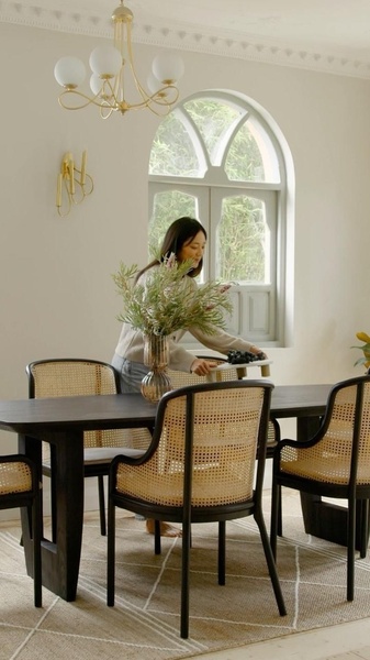 dining table, wood dining table, dining room furniture, kitchen table, rectangular dining table, brand awareness, lifestyle, calm, neutral